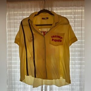 Urban Outfitters Yellow button up top